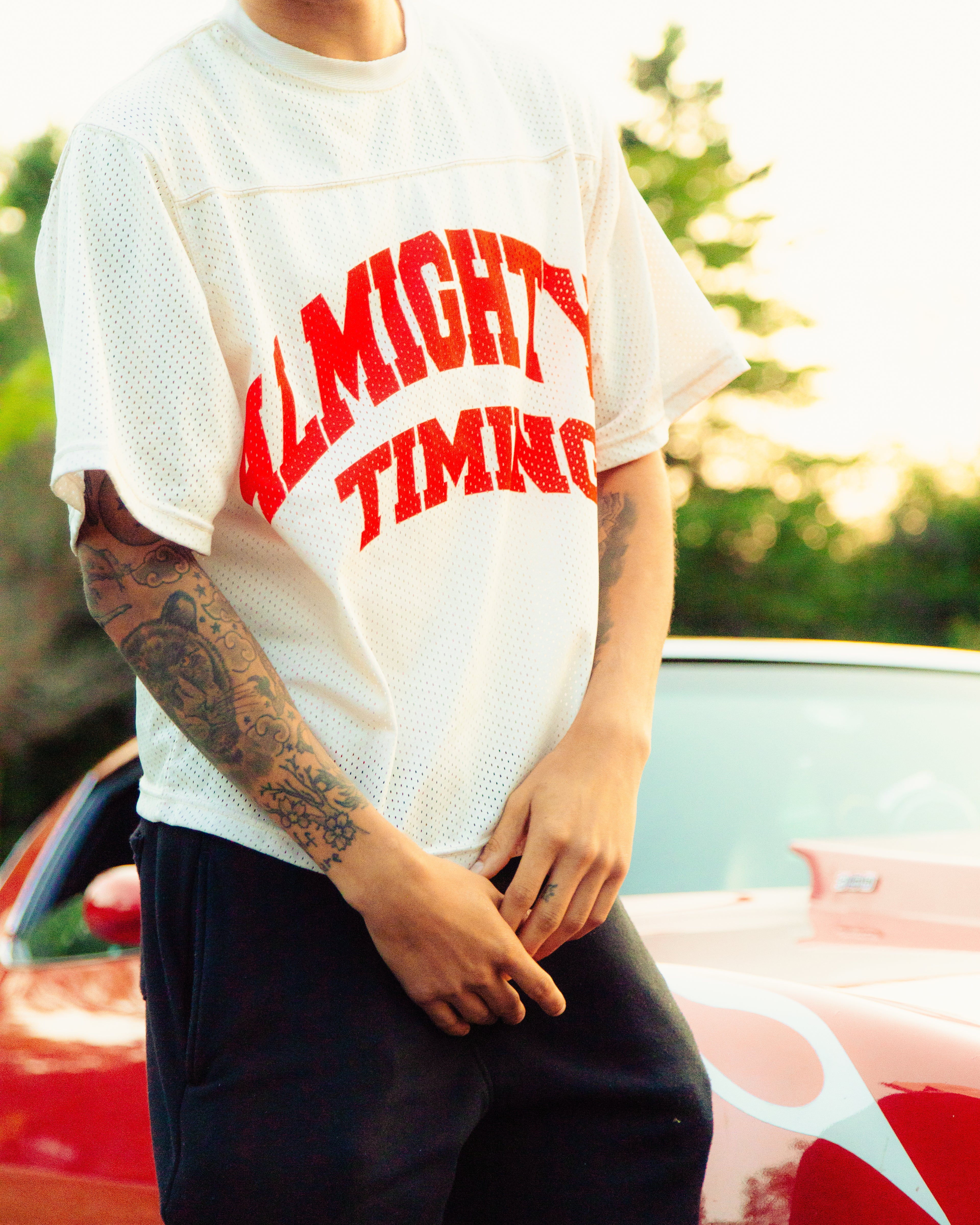 BEIGE AND RED JERSEY